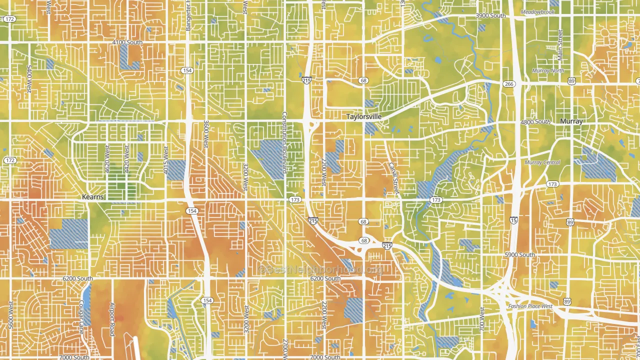 Bike Grade map of Taylorsville, UT