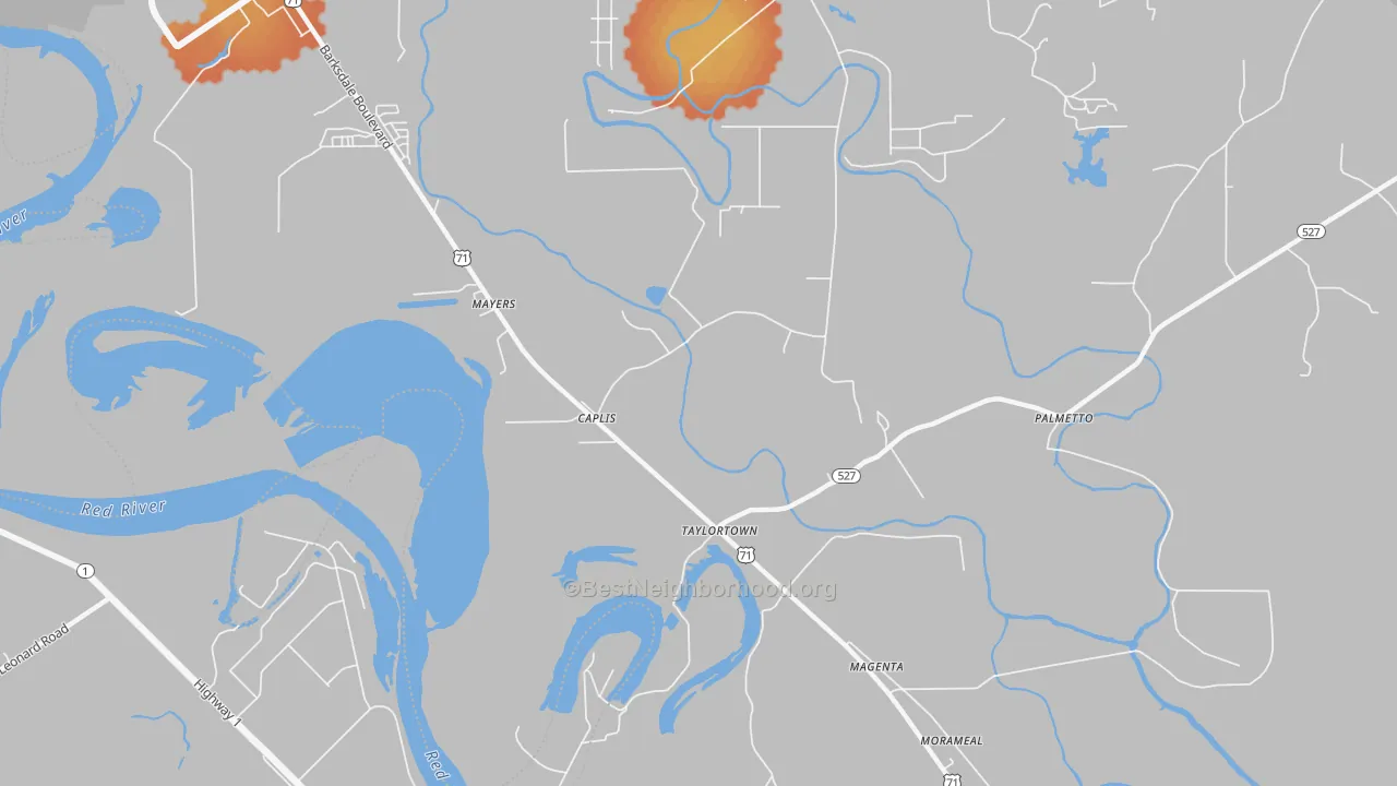 Bike Grade map of Taylortown, LA