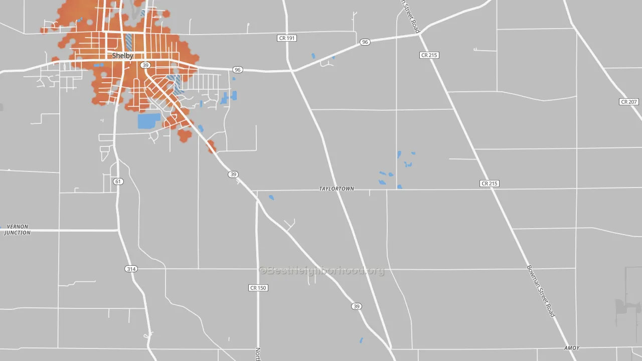 Bike Grade map of Taylortown, OH