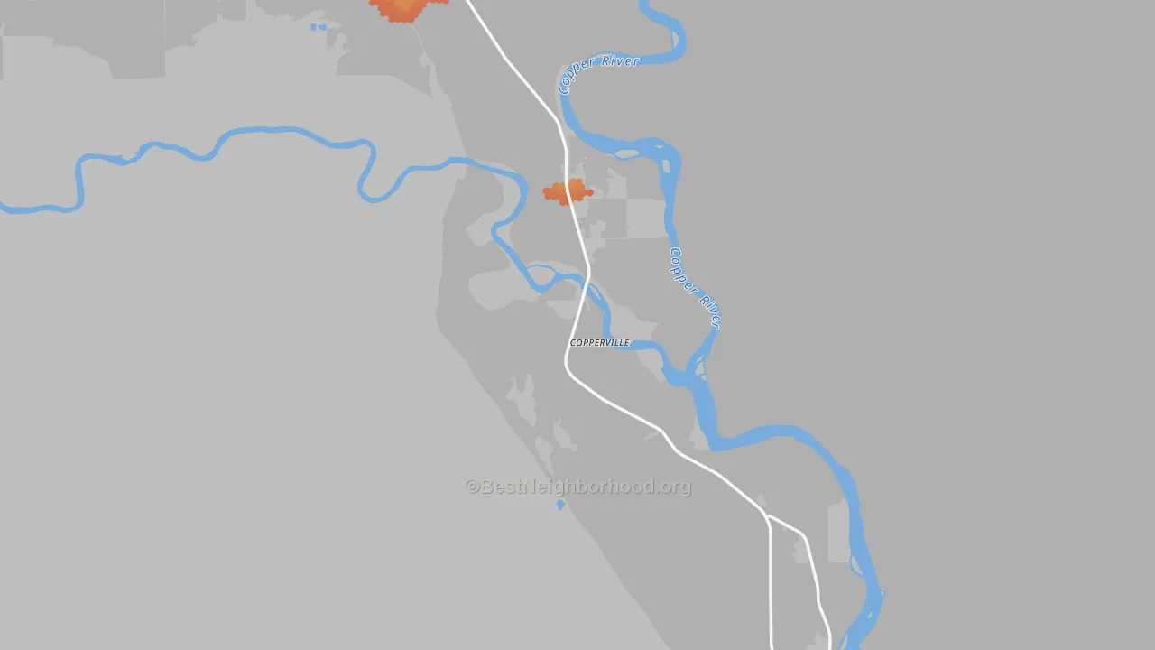 Bike Grade map of Tazlina, AK
