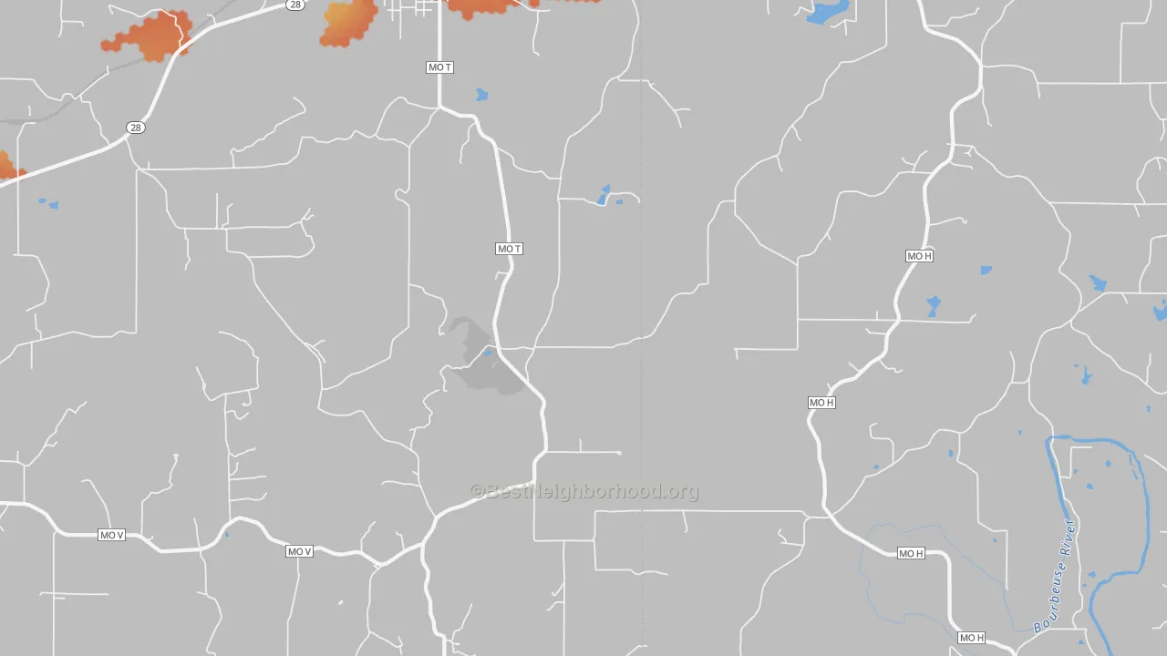 Bike Grade map of Tea, MO