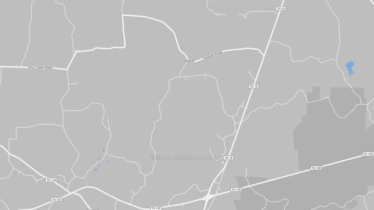 Bike Grade map of Teague, TN