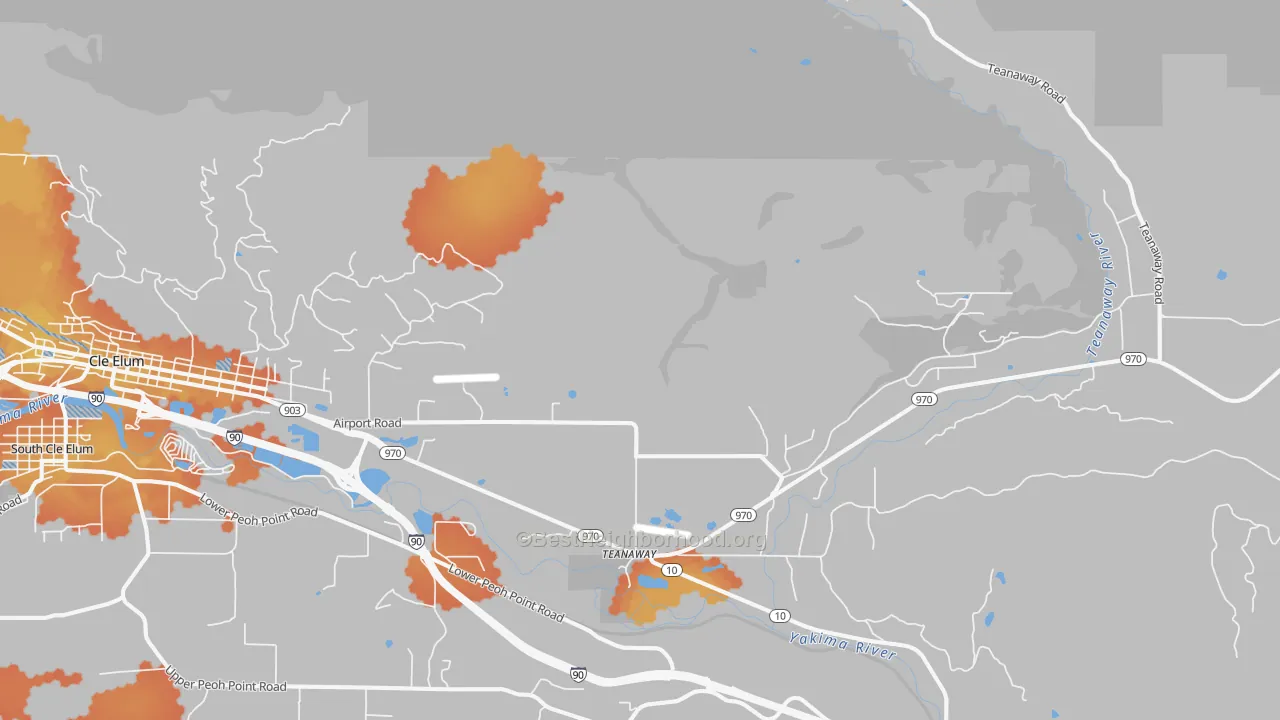 Bike Grade map of Teanaway, WA