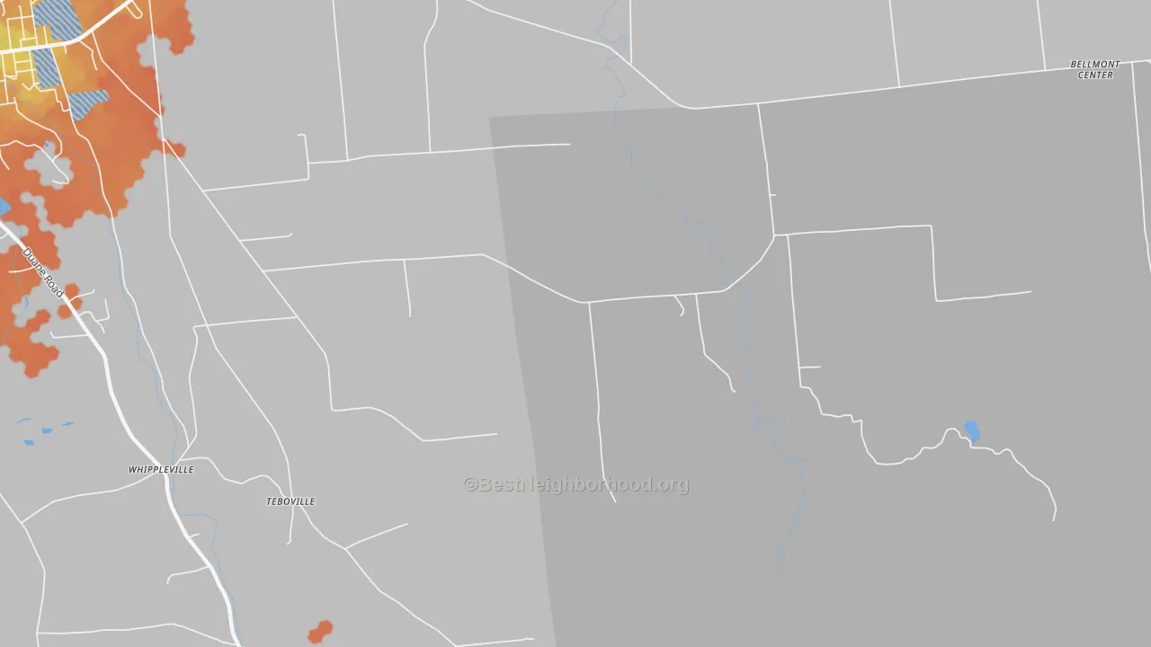Bike Grade map of Teboville, NY