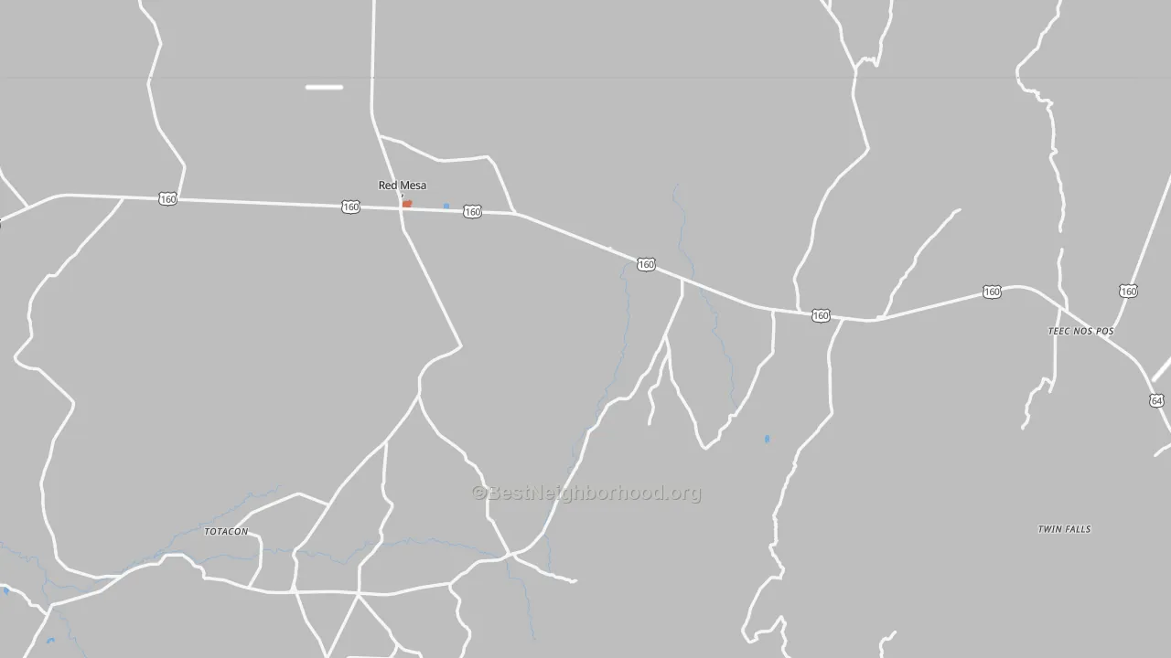 Bike Grade map of Teec Nos Pos, AZ