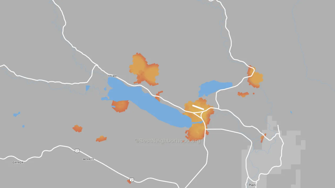 Bike Grade map of Telma, WA