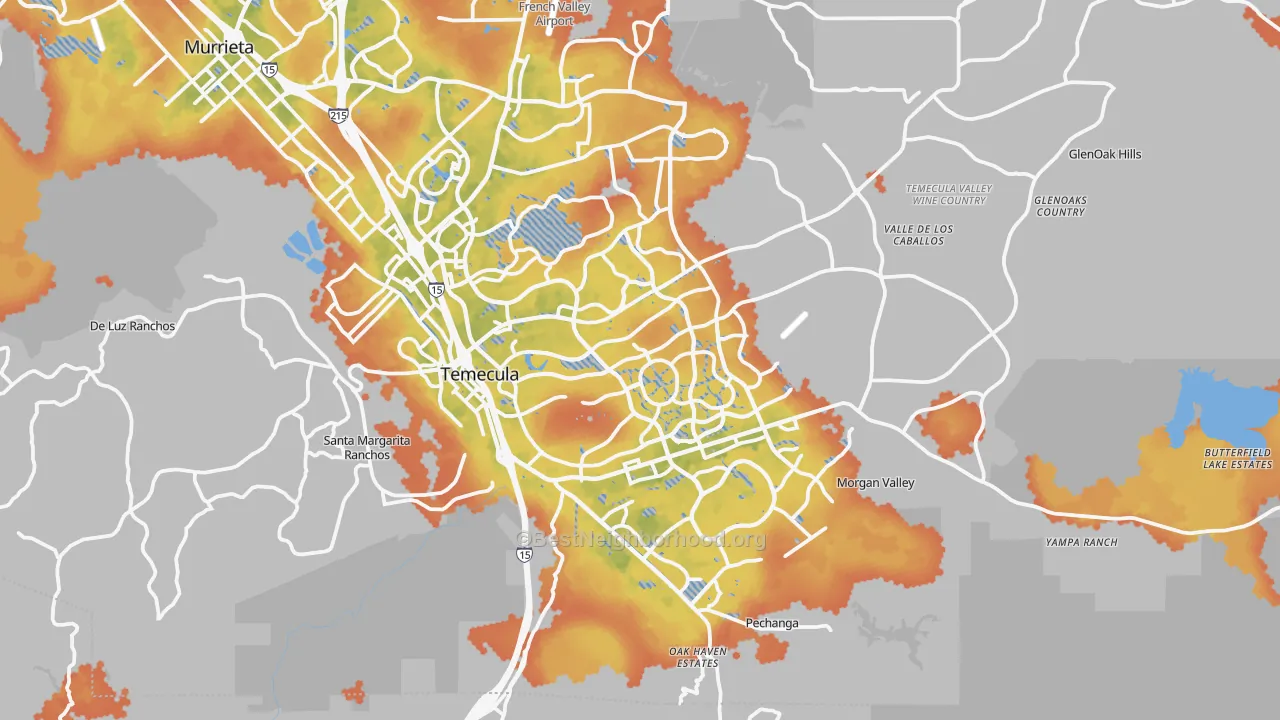 Bike Grade map of Temecula, CA