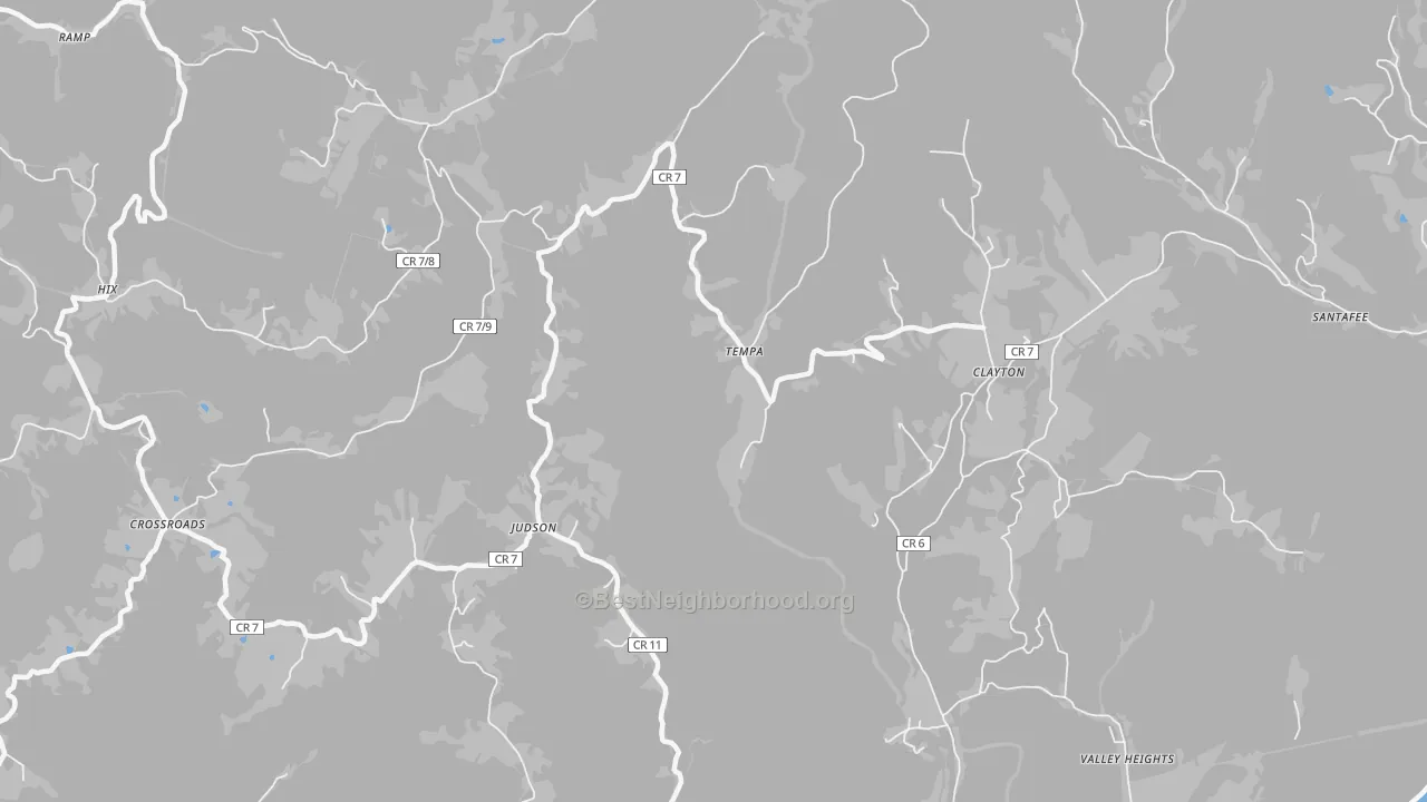 Bike Grade map of Tempa, WV