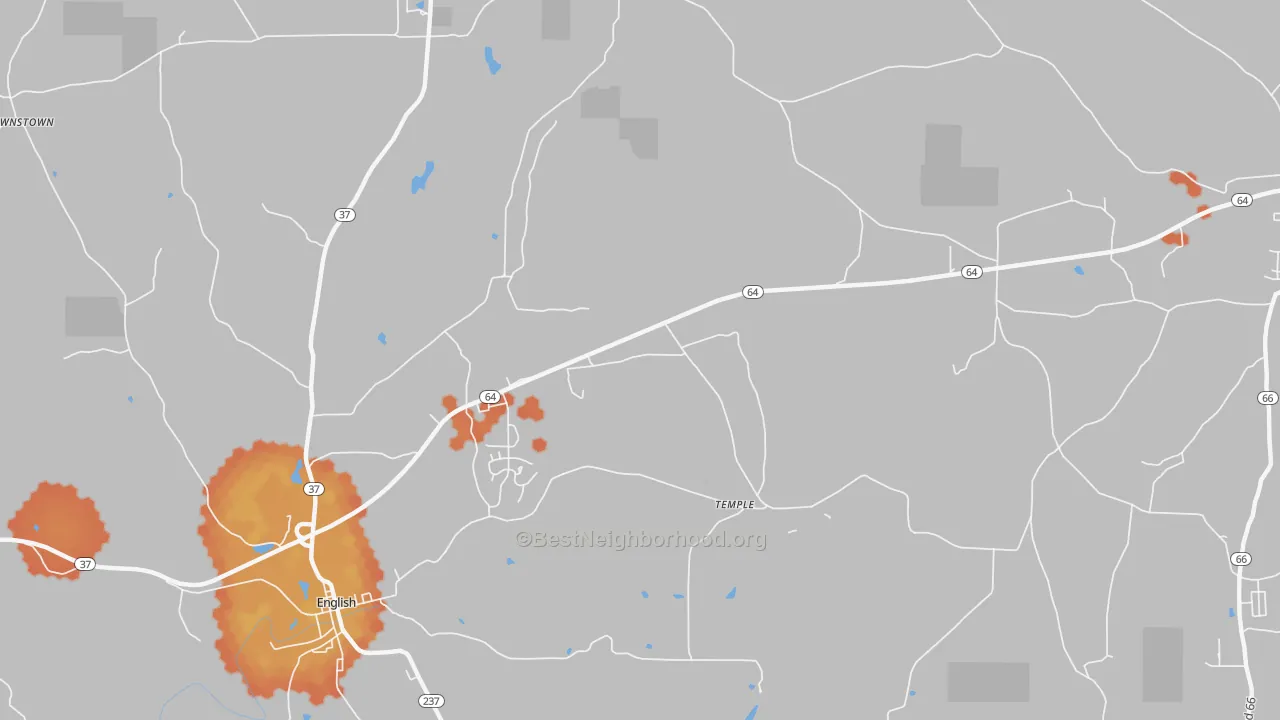 Bike Grade map of Temple, IN