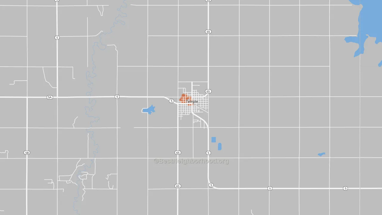 Bike Grade map of Temple, OK