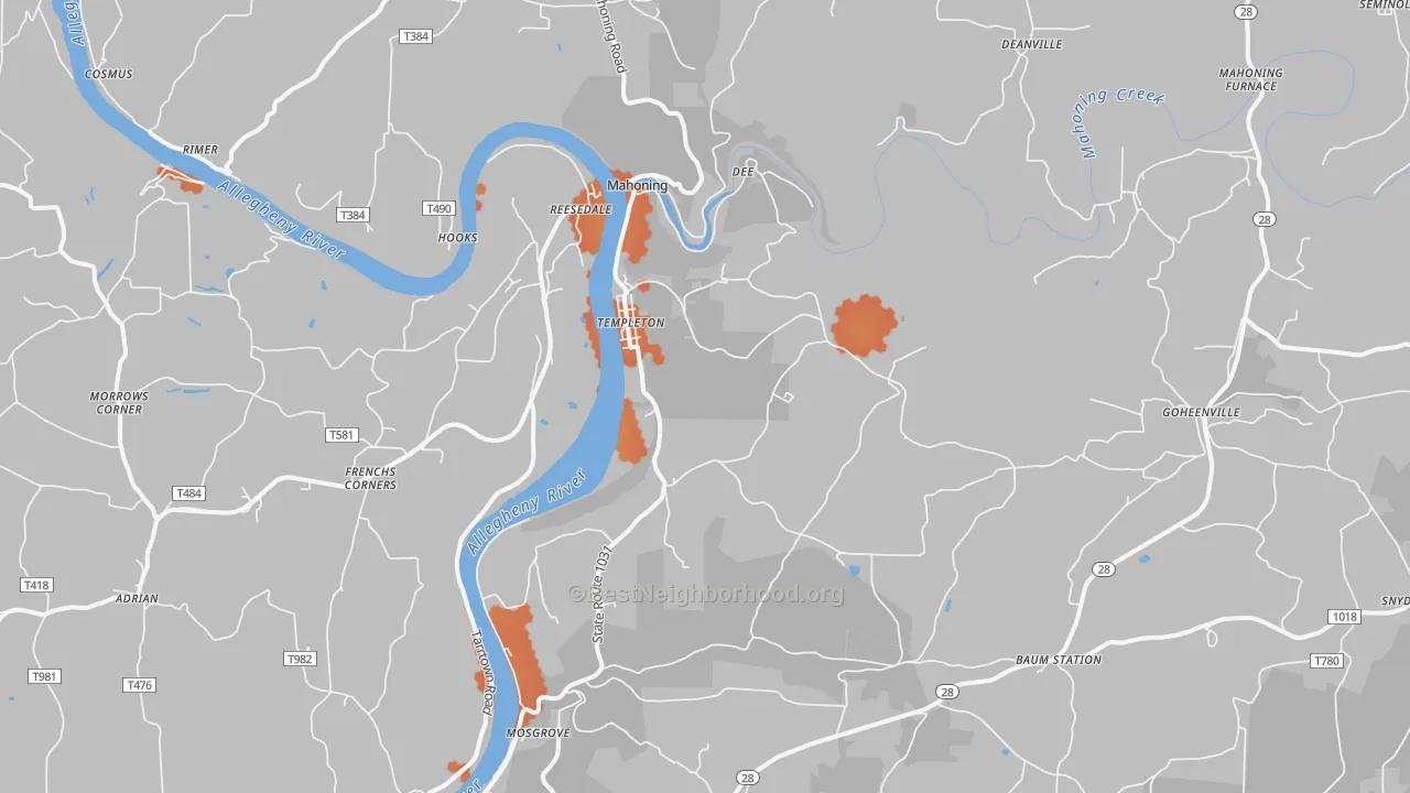 Bike Grade map of Templeton, PA