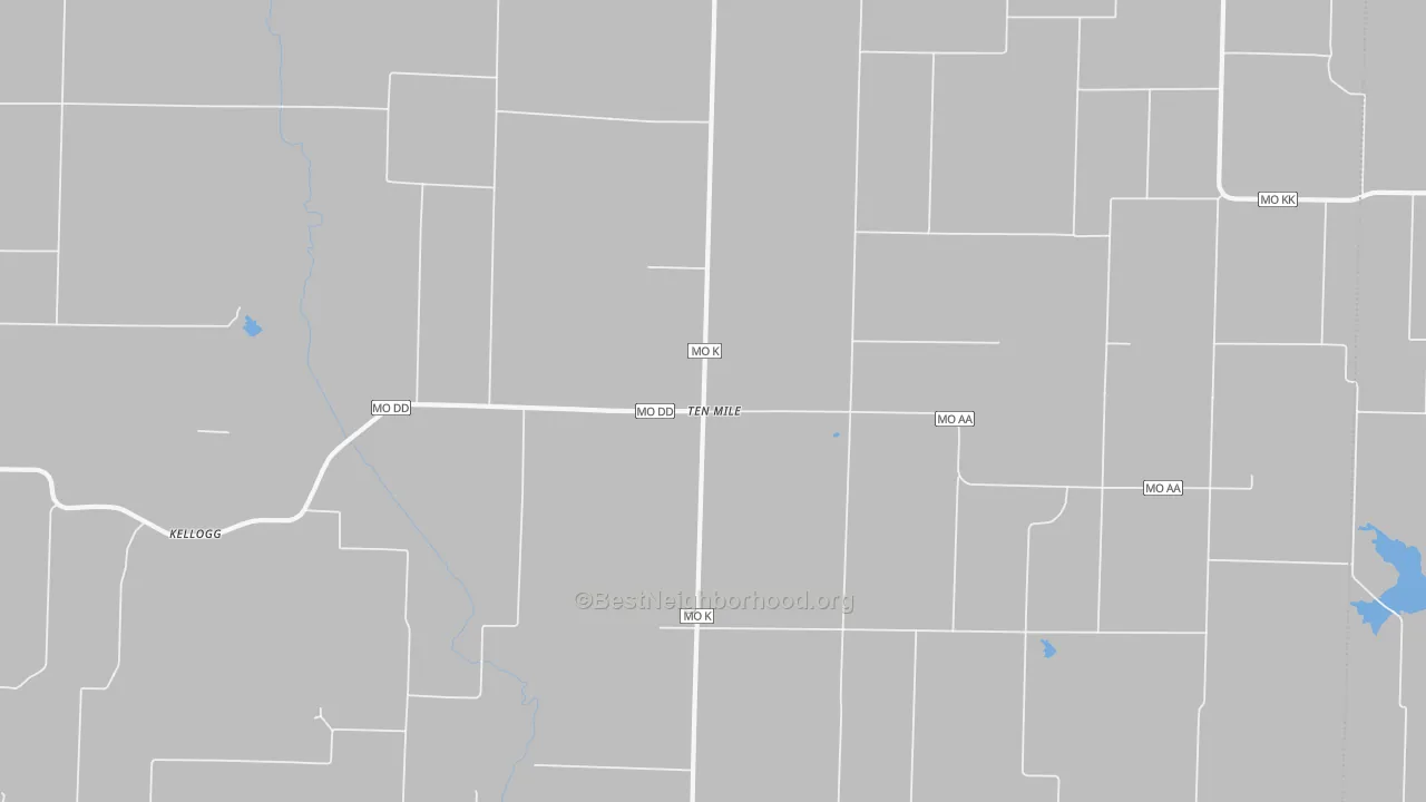 Bike Grade map of Ten Mile, MO
