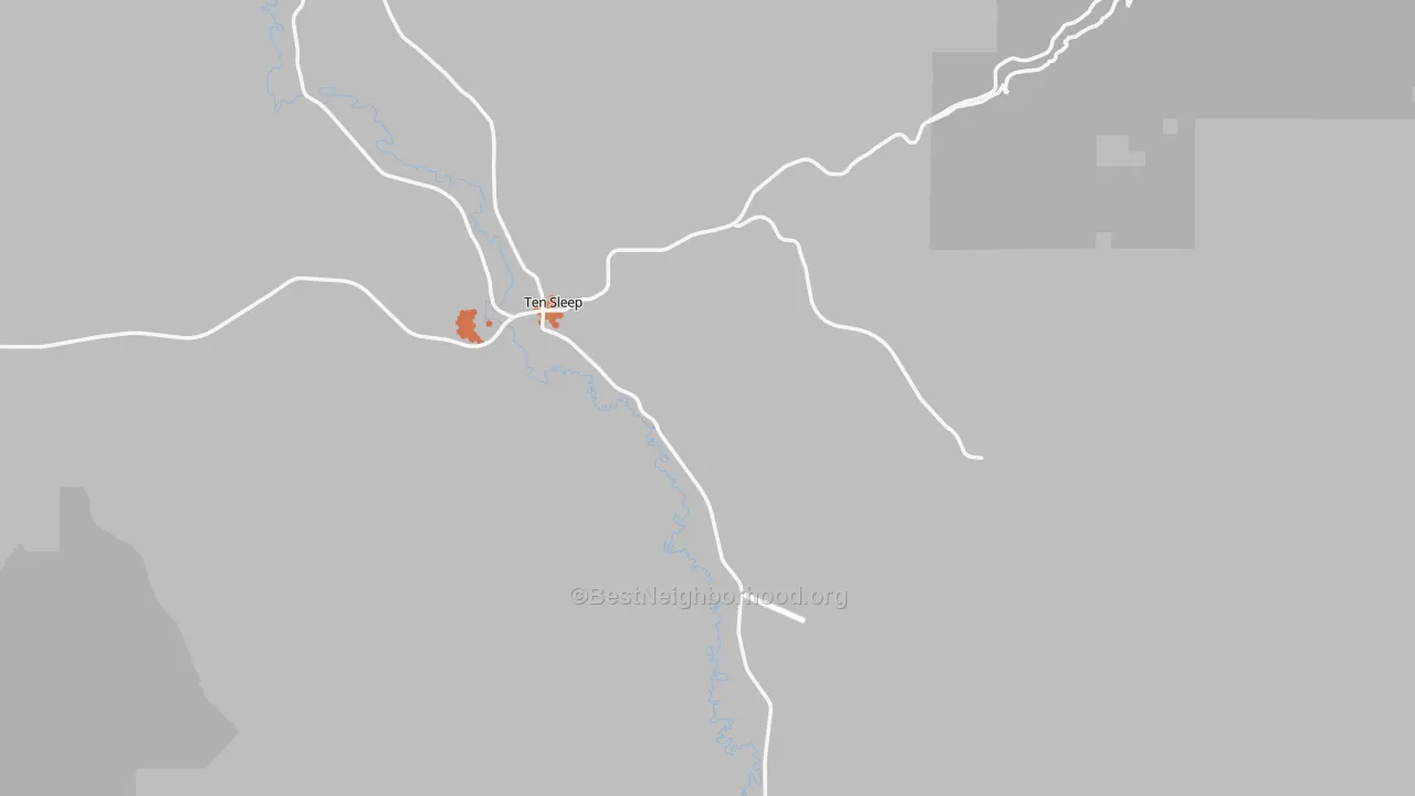 Bike Grade map of Ten Sleep, WY