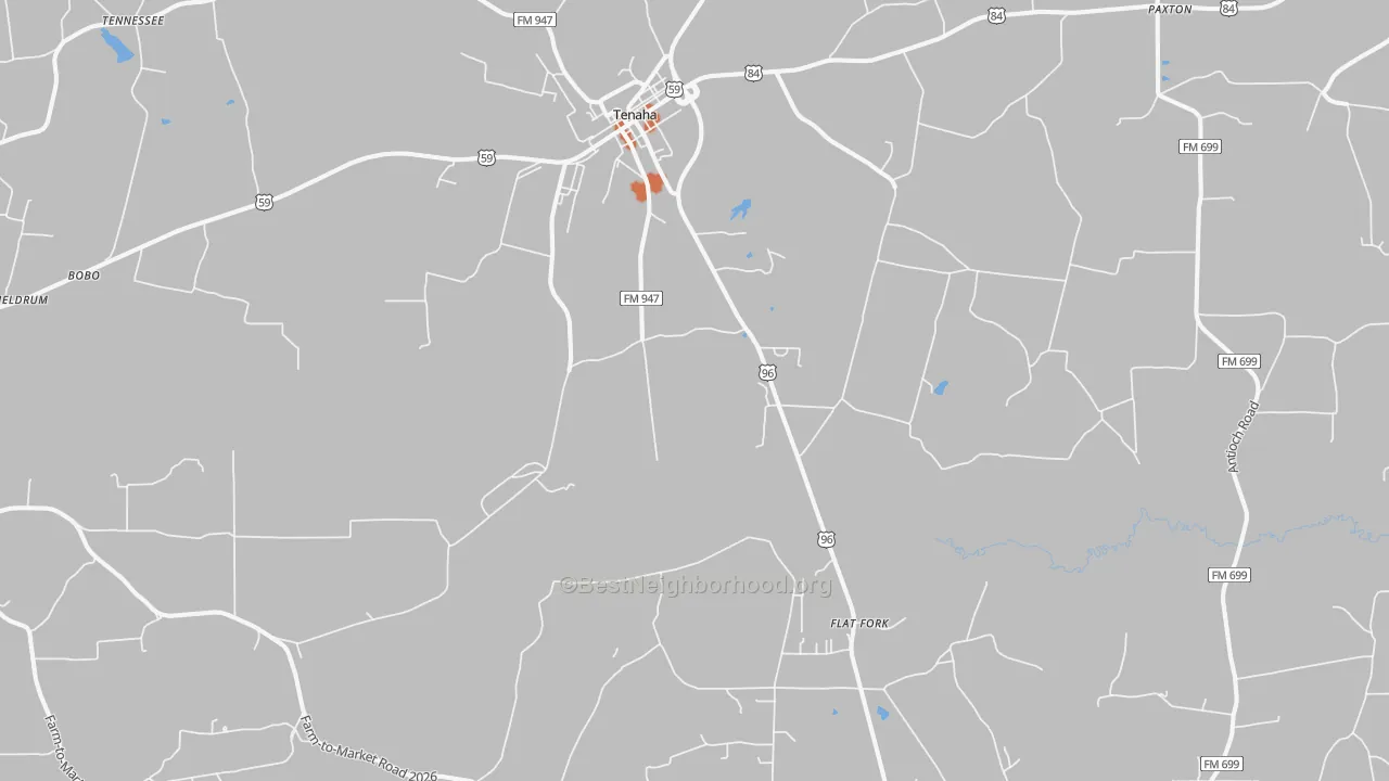 Bike Grade map of Tenaha, TX