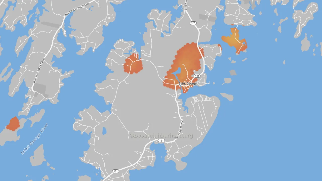 Bike Grade map of Tenants Harbor, ME