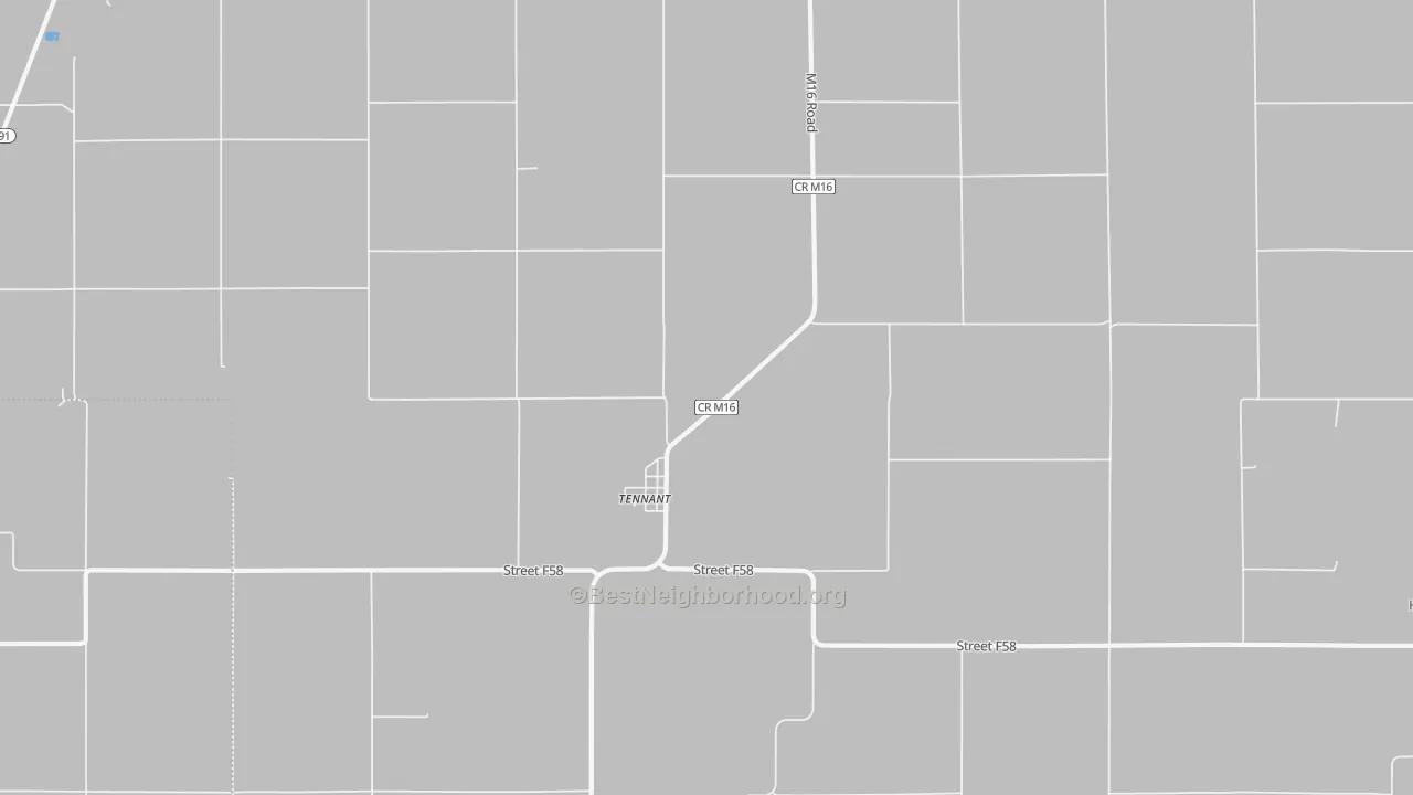 Bike Grade map of Tennant, IA