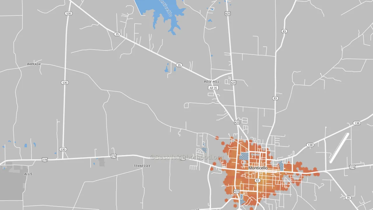 Bike Grade map of Tennessee, AR