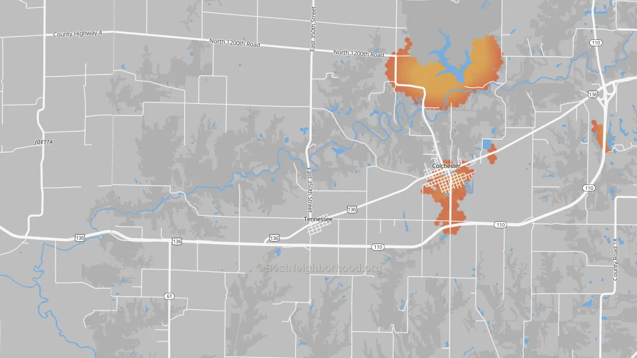 Bike Grade map of Tennessee, IL
