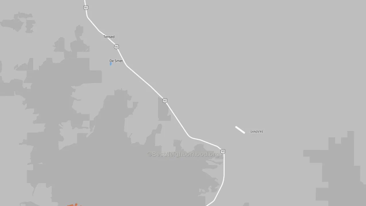 Bike Grade map of Tensed, ID