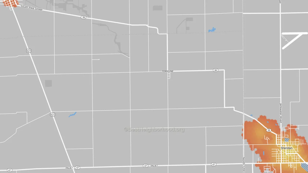 Bike Grade map of Terhune, IN