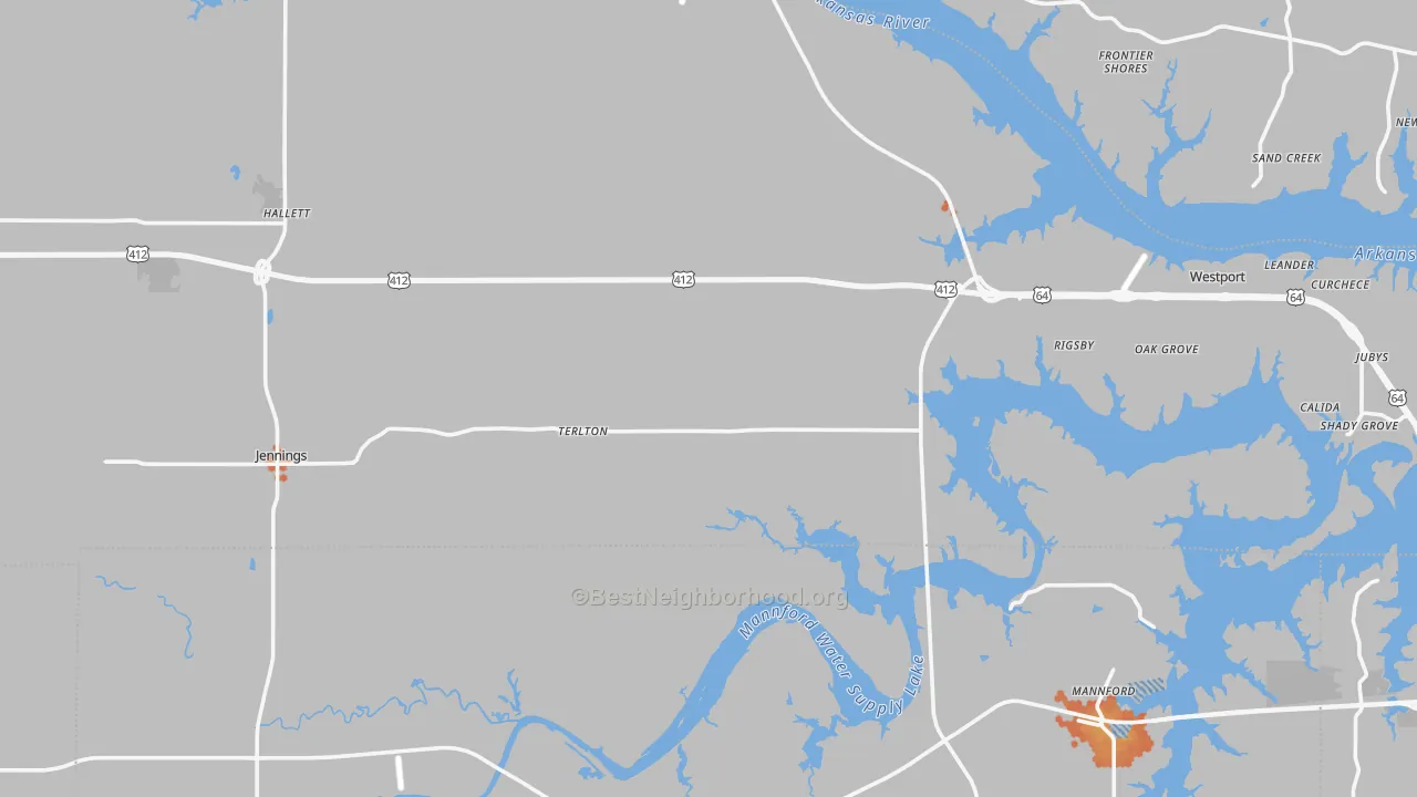 Bike Grade map of Terlton, OK
