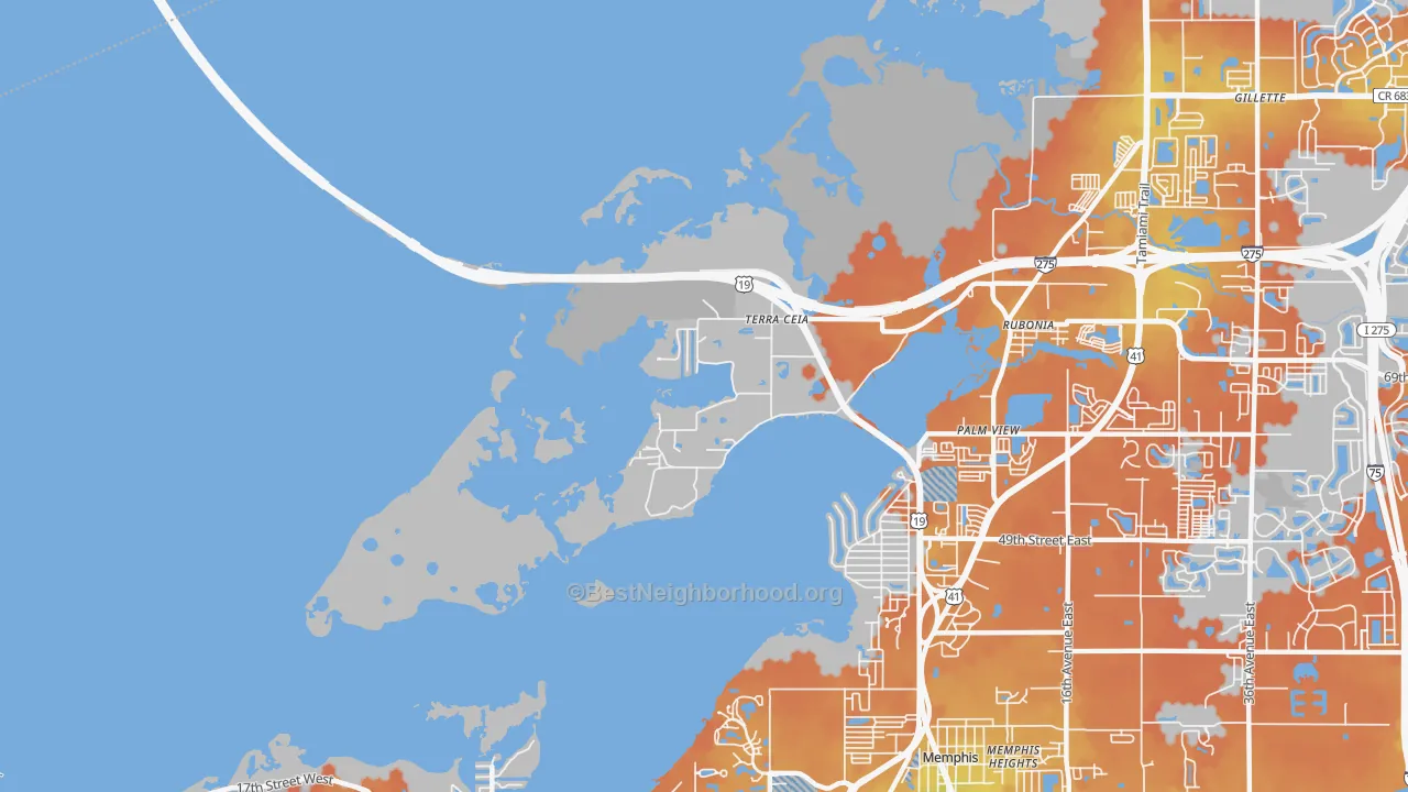 Bike Grade map of Terra Ceia, FL