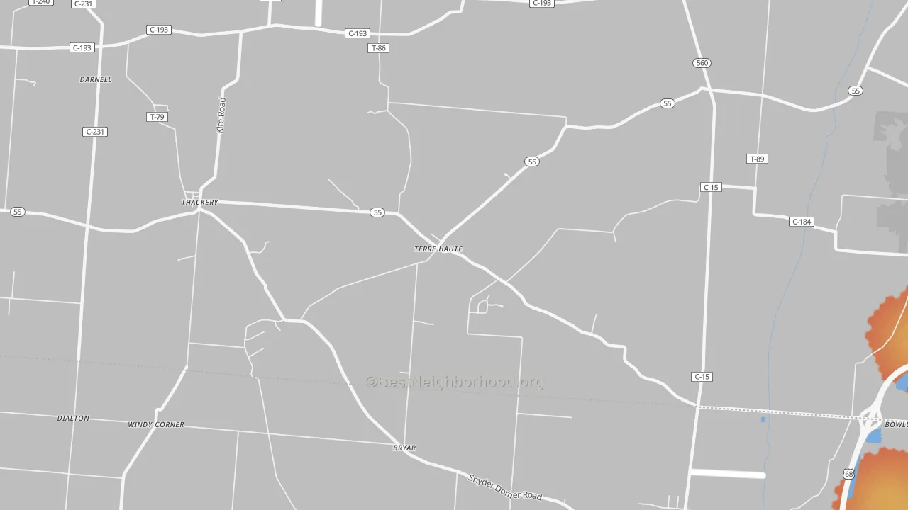 Bike Grade map of Terre Haute, OH