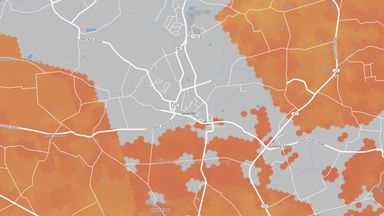 Bike Grade map of Terre Hill, PA