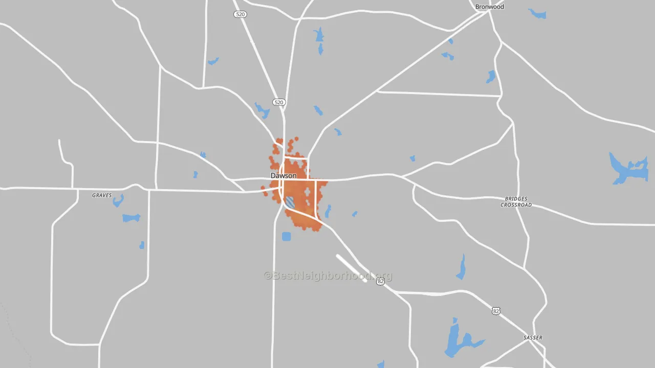 Bike Grade map of Terrell County, GA