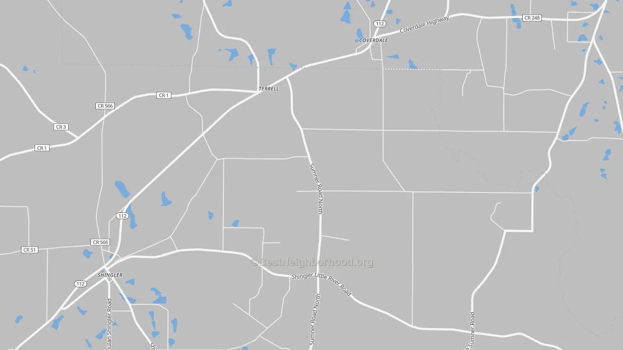 Bike Grade map of Terrell, GA