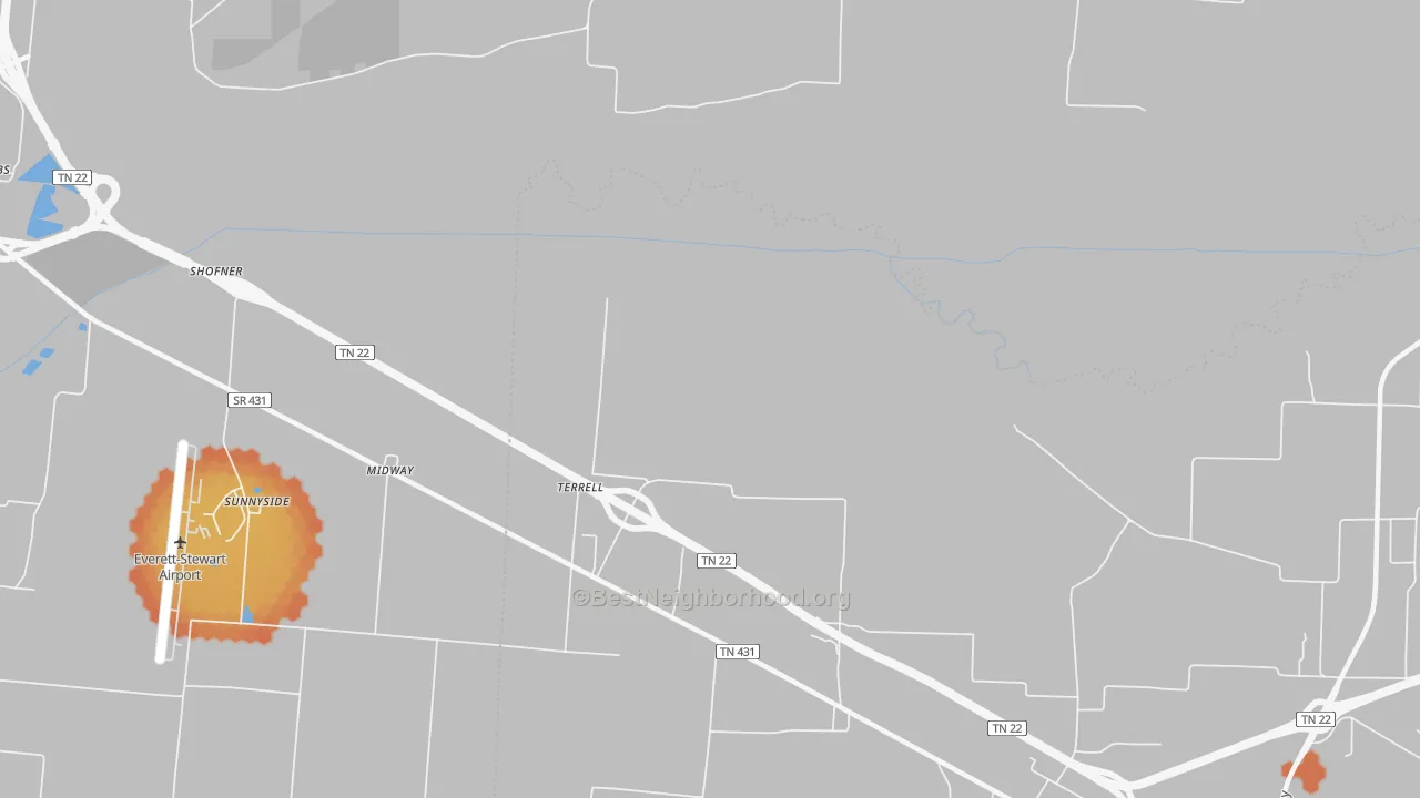 Bike Grade map of Terrell, TN