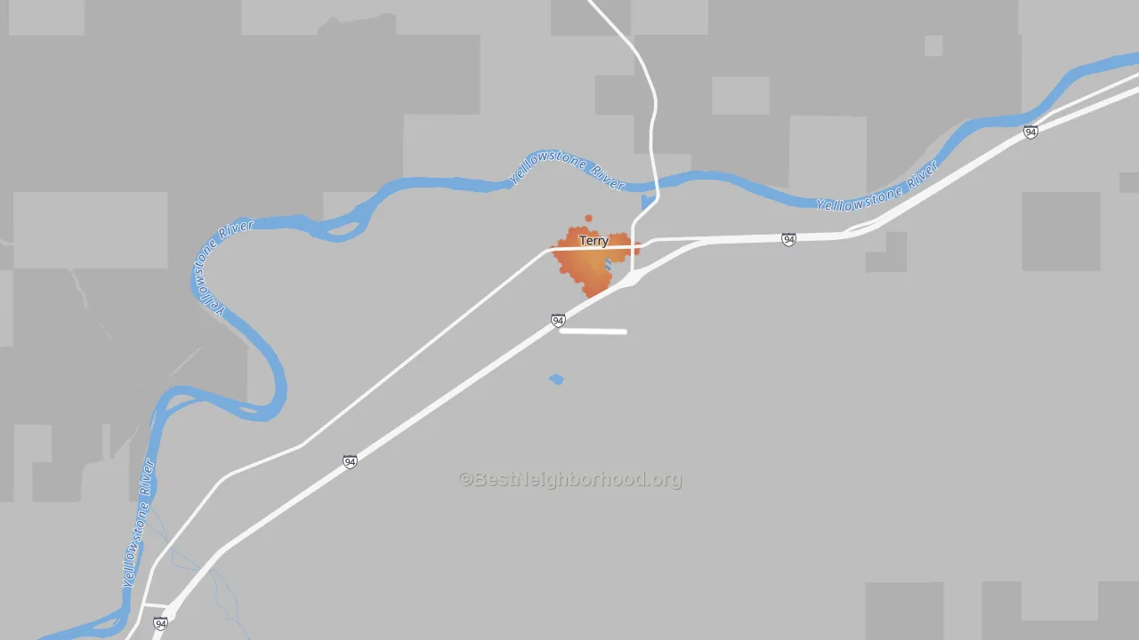 Bike Grade map of Terry, MT