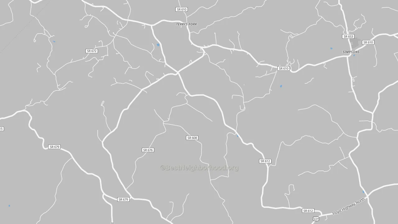 Bike Grade map of Terrys Fork, VA