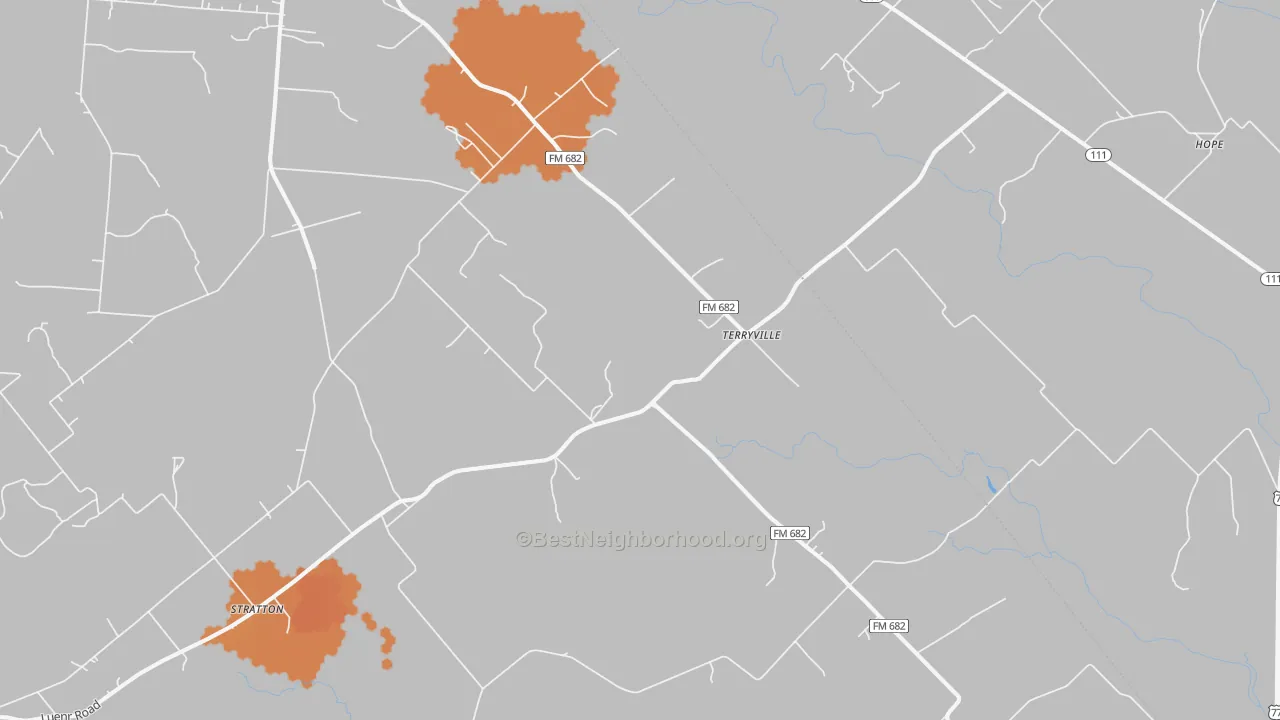 Bike Grade map of Terryville, TX