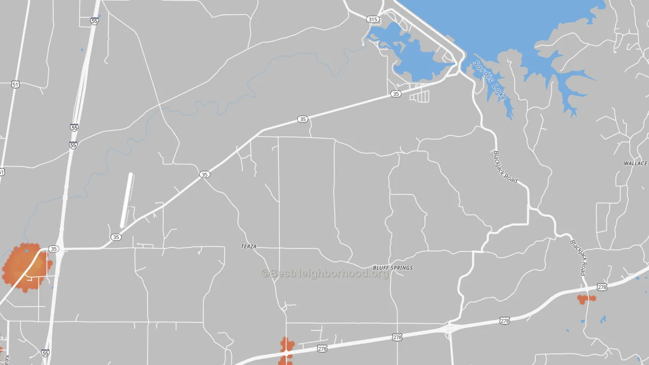 Bike Grade map of Terza, MS