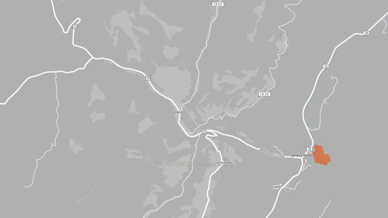 Bike Grade map of Teterton, WV