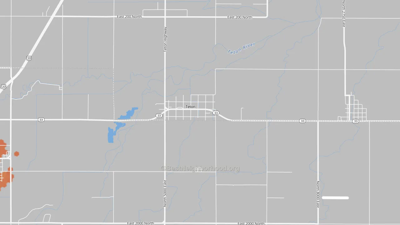 Bike Grade map of Teton, ID