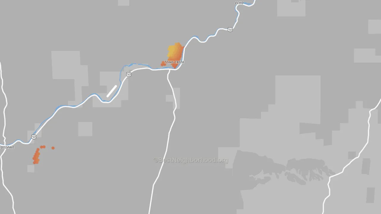 Bike Grade map of Texas Creek, CO