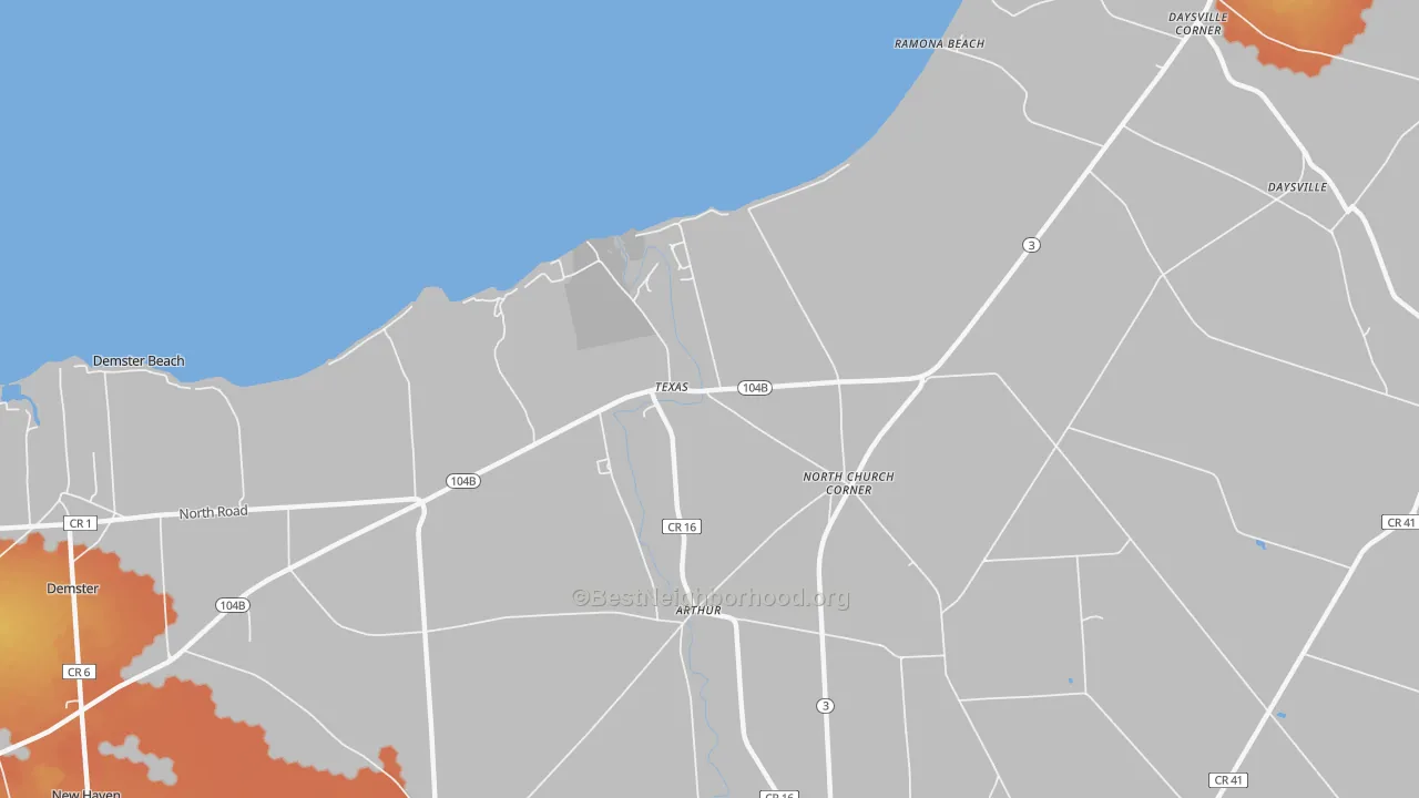 Bike Grade map of Texas, NY