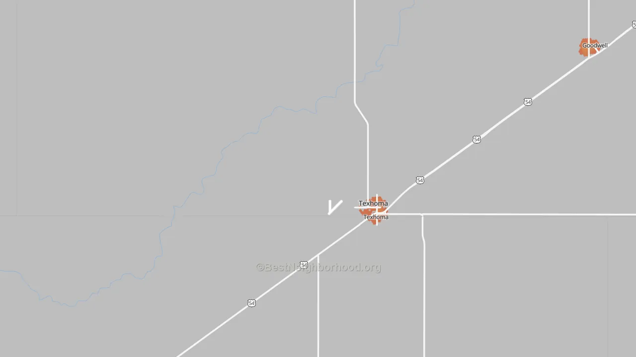 Bike Grade map of Texhoma, OK