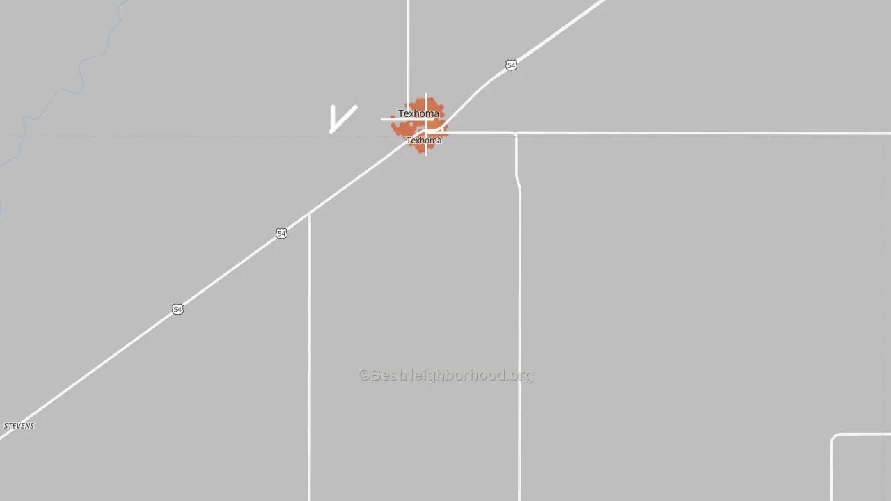 Bike Grade map of Texhoma, TX