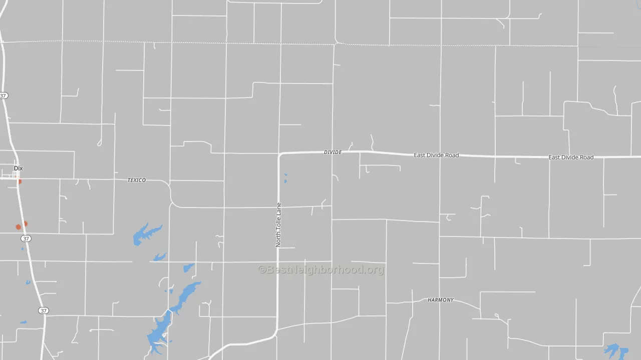 Bike Grade map of Texico, IL