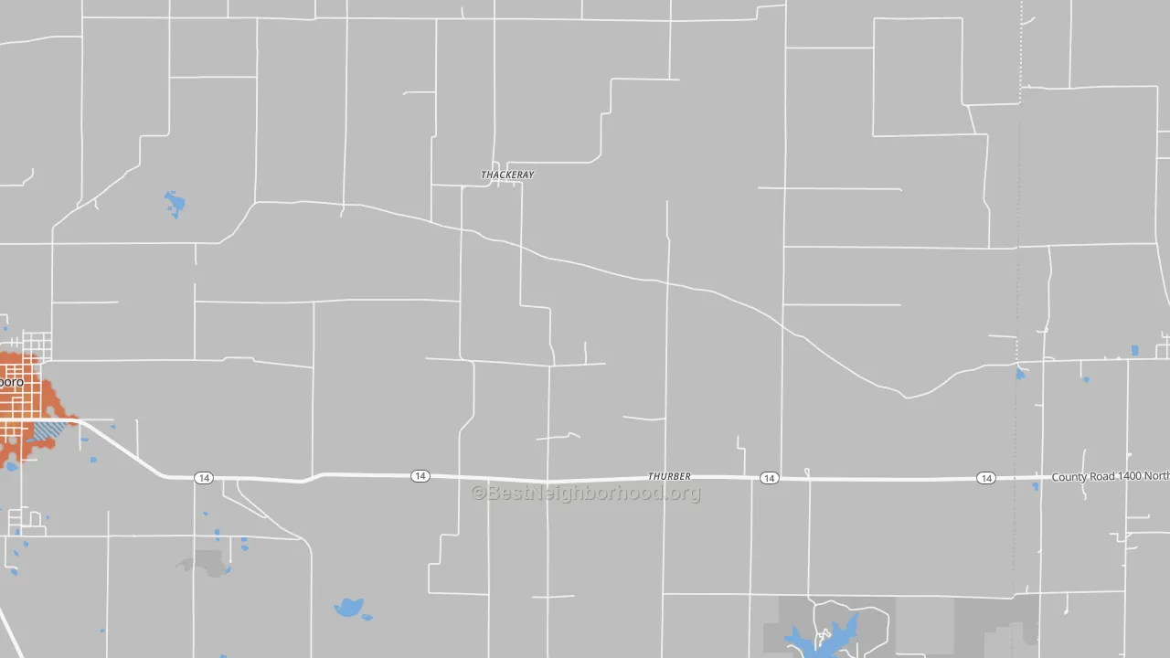 Bike Grade map of Thackeray, IL