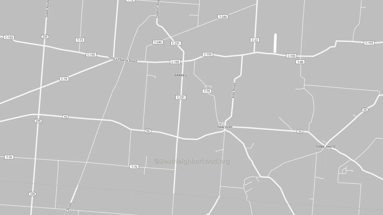 Bike Grade map of Thackery, OH