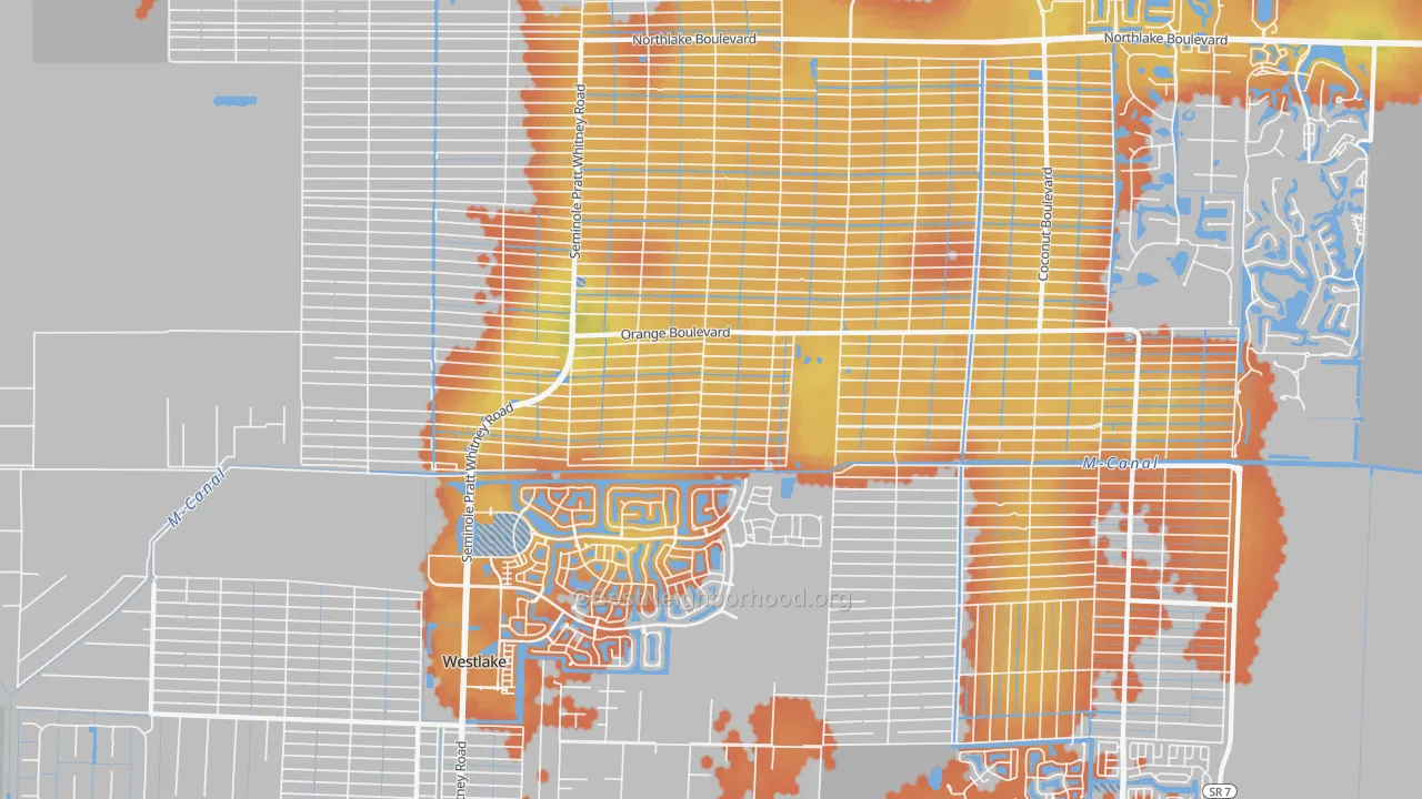 Bike Grade map of The Acreage, FL
