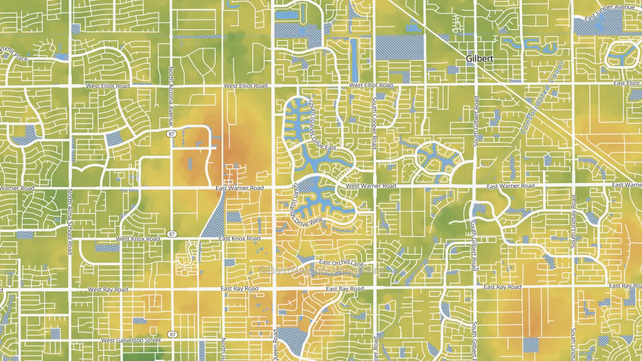 Bike Grade map of The Islands, Gilbert, AZ
