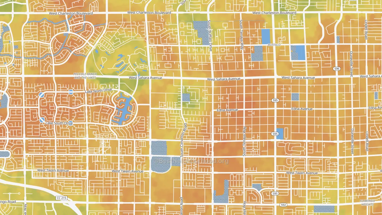 Bike Grade map of The Lakes-Country Club, Spring Valley, NV