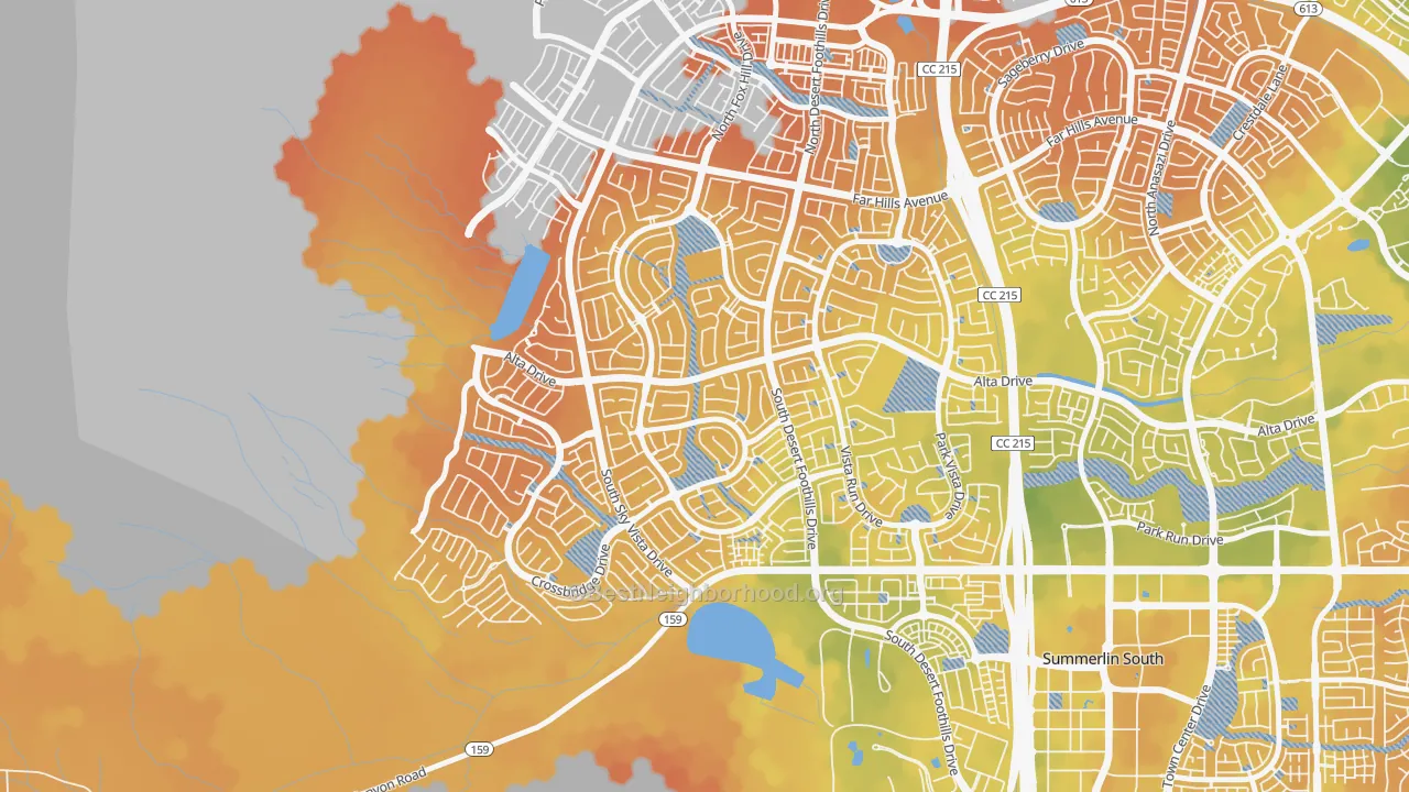 Bike Grade map of The Paseos, Las Vegas, NV