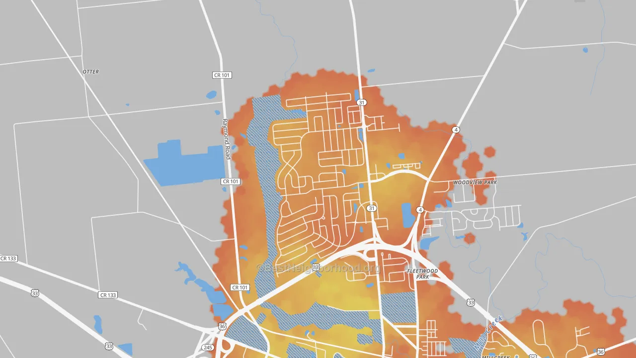 Bike Grade map of The Woods at Mill Valley, Marysville, OH
