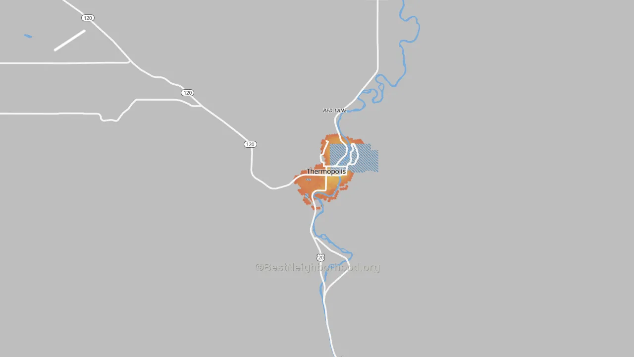 Bike Grade map of Thermopolis, WY